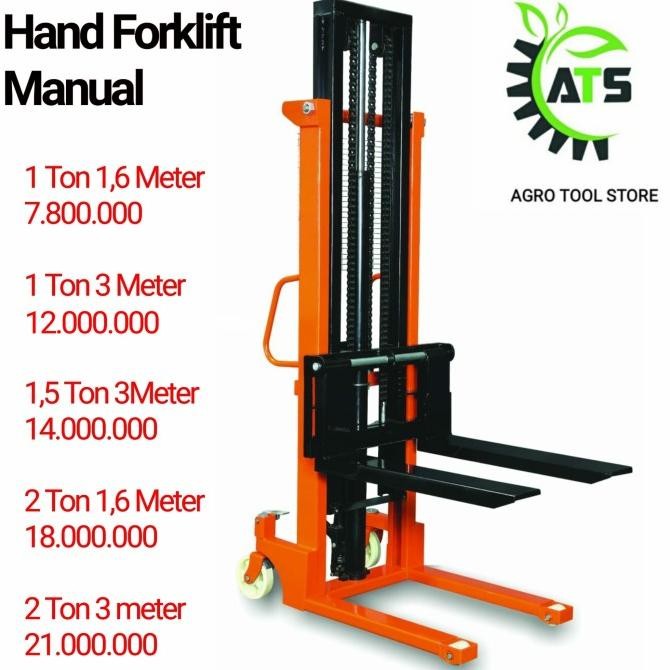 HAND STACKER MANUAL FORKLIFT 1 - 2 TON DALTON 1,6M - 3M ALAT ANGKUT ORIGINAL DAN TERPERCAYA