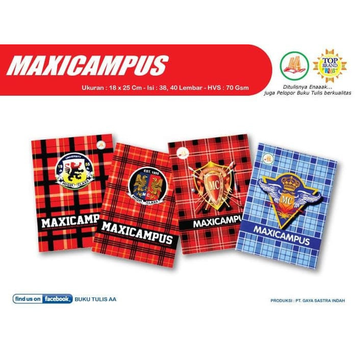 

OBRAL BUKU TULIS AA MAXI CAMPUS 50 LEMBAR 10 BUKU BOXY - 1PAK KODE 1121