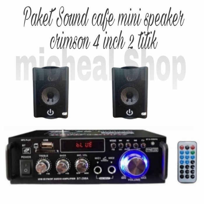 Paket sound cafe mini speaker crimson 2 titik