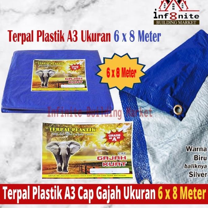 TERMURAH - Terpal Plastik Tenda A3 6 x 8 Meter Tebal Murah Terpal Cap Gajah Kuat