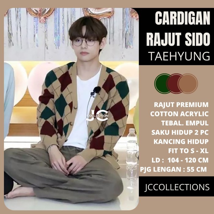 Baju Cardigan Pria Rajut OverSize Sido Mocca Taehyung JCFashion