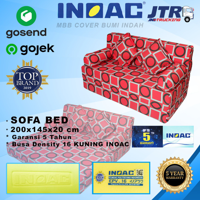 Sofa bed busa inoac 145 x 200 x 20 cm garansi 5 th