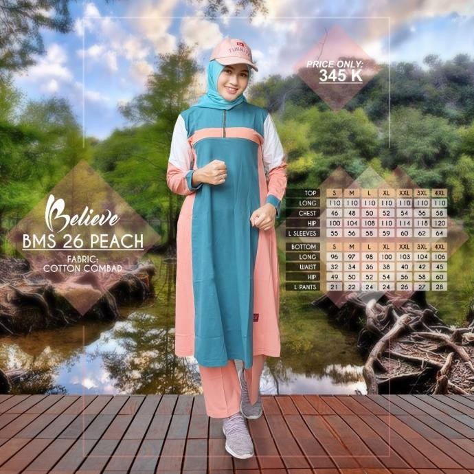 Grosir Baju Olahraga Muslimah + Beleive Bms 26 + Setelan Olahraga Terbaru