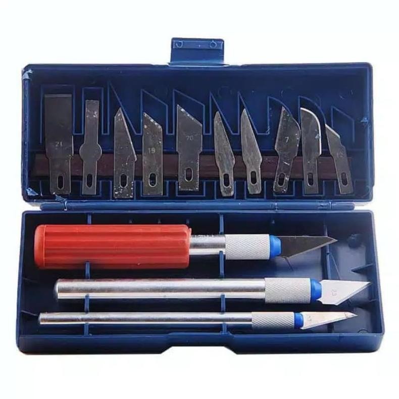 

Promo set pisau ukir sayat bonsai 13 in 1 seni pahat 3 handle pegangan Drp5hp