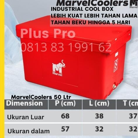Sale Cooler Box 50 L / Marvel Cool Es Batu Kristal Mancing Marina Coolbox