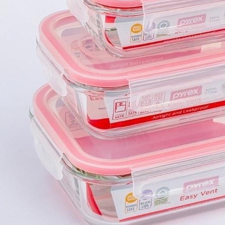 Promo Pyrex Easy Vent Glass Storage Container / Wadah Penyimpanan Kaca / Toples Kaca