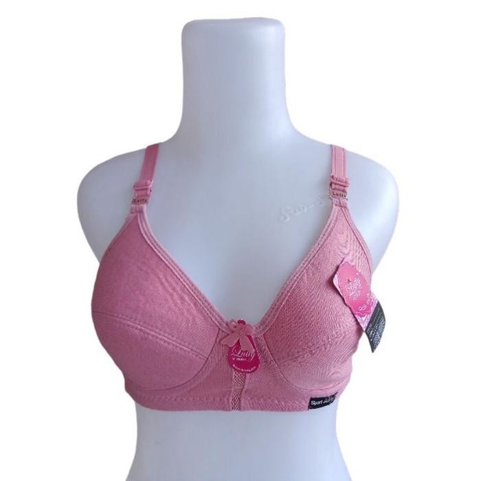 5 Pcs (40-42) Bra Lutty Jumbo Sport Nyaman Sehari Hari Tanpa Kawat Tanpa Busa Pengait 3 Bh
