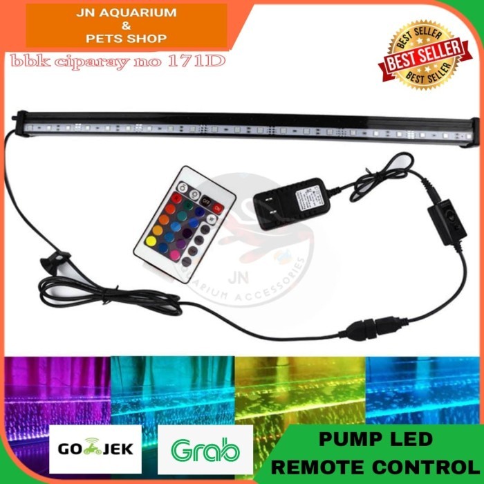 LED GELEMBUNG UDARA 55CM / LAMPU WARNA WARNI REMOTE CONTROL AQUARIUM
