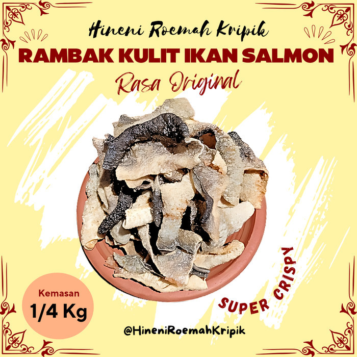 

TERBATAS KRIPIK KULIT IKAN SALMON SUPER 250GR / TANPA TEPUNG / DIET KETO