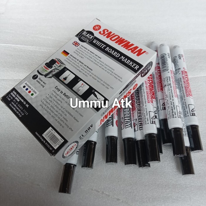 

spidol white board snowman harga untuk 1 lusin isi 12 pcs