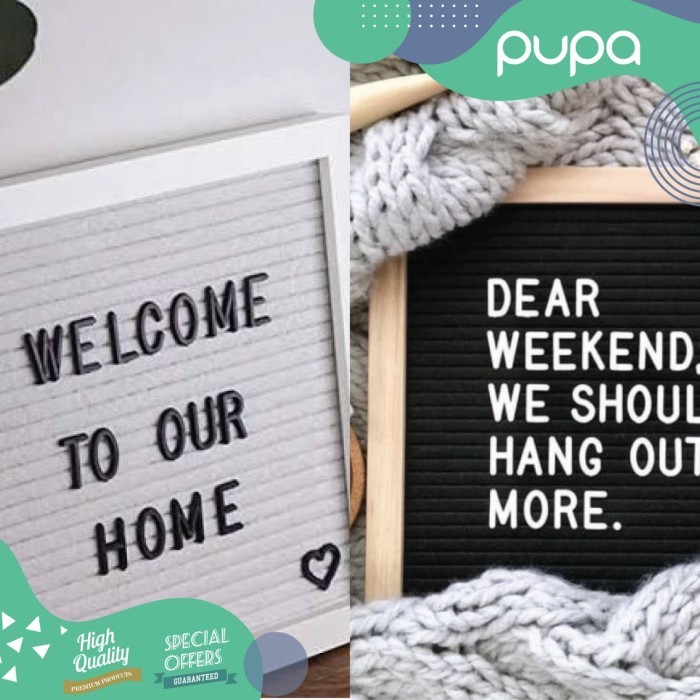 

Set Felt Letter Board Papan Nama Bayi Message Board Newborn Baby PUPA!