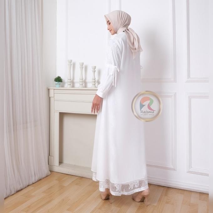 Baju Gamis Warna Putih Broken Whi Brokat Mewah Dijamin Ori By Raismamw Promo