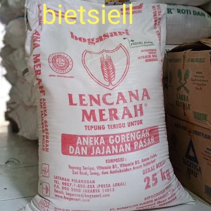 

Tepung Terigu Lencana Merah 25 Kg/Bal