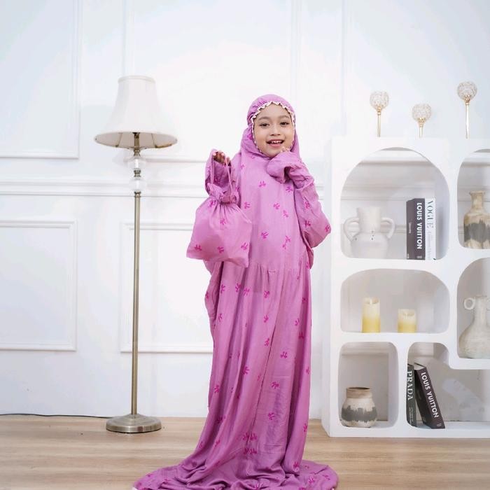 Best Quality Mukenah Terusan Anak Sd/Smp/Remaja Rayon Couqett Mukena Panjang Katun Adem Motif