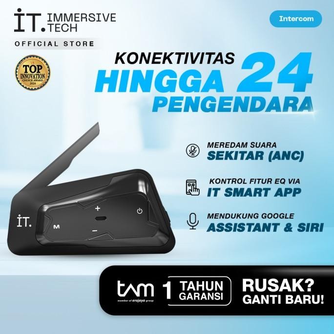 IT Mesh Intercom Bluetooth Headset R10 - Black