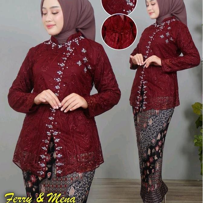 Terbaru, Setelan Kebaya Couple Modern Sintia Baju Kondangan Suami Istri Pasangan Sarimbit