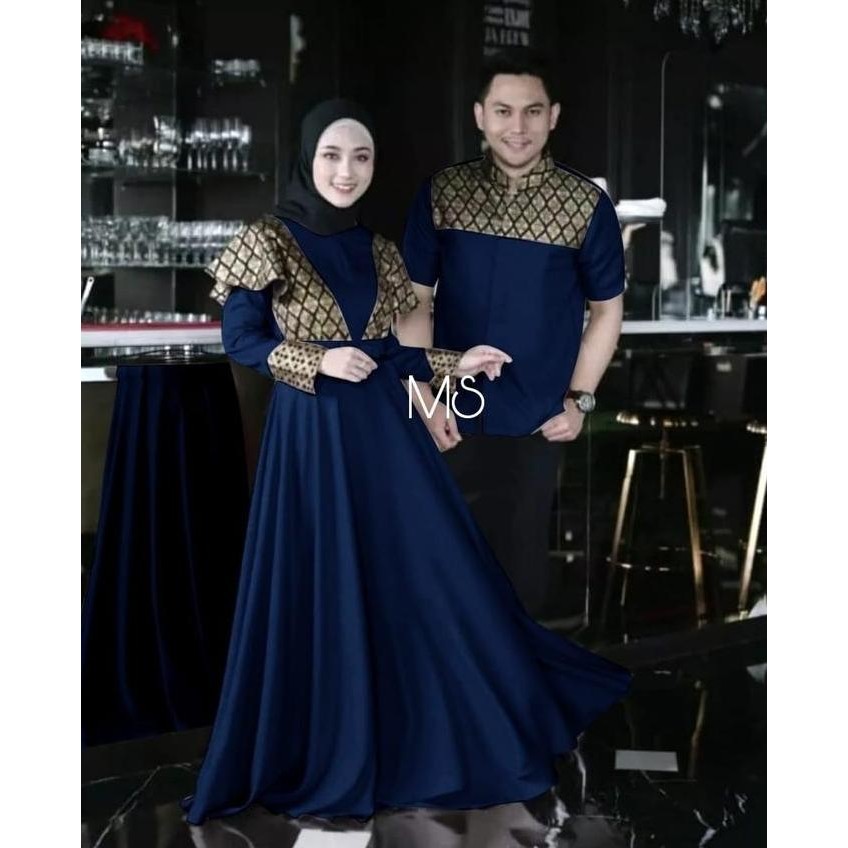 Promo, Wb 2 Ukuran L Dan Xl Cp Prinsa Batik Pakaian Pasangan Couple Kemeja Dan Gamis Maxy Ms Muslim 
