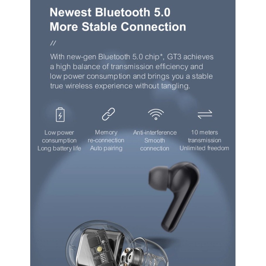 Haylou Gt3 Tws Wireless Earphone Headset Bass Altr Gt1 Pro Plus Xr Gt5