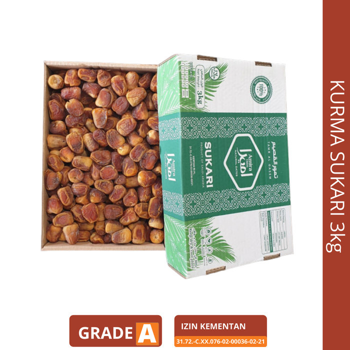 

Kurma Sukari 3 Kg Kualitas Grade A Impor Dari Saudi Arabia