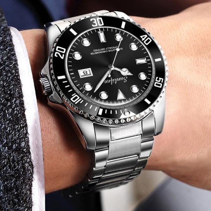 Sunlifex Jam Tangan Pria Bercahaya Bisnis Kuarsa Jam Tangan Laki