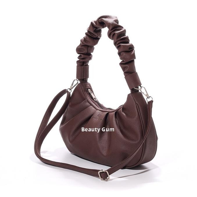 TAS SELEMPANG WANITA KOREA SERUT ELOISE DARK BROWN BEAUTY GUM