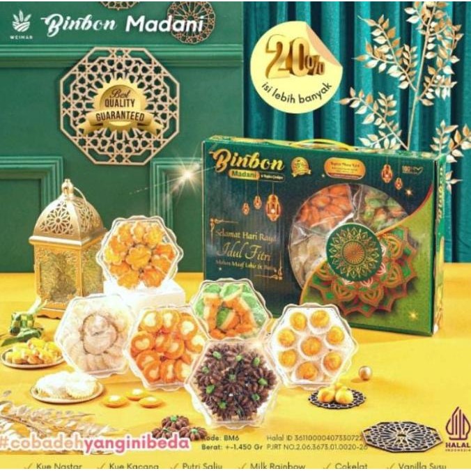 

Super Sale!, Bingkisan Lebaran Kue Kering Isi 6 Toples Cookies Free Kartu Ucapan