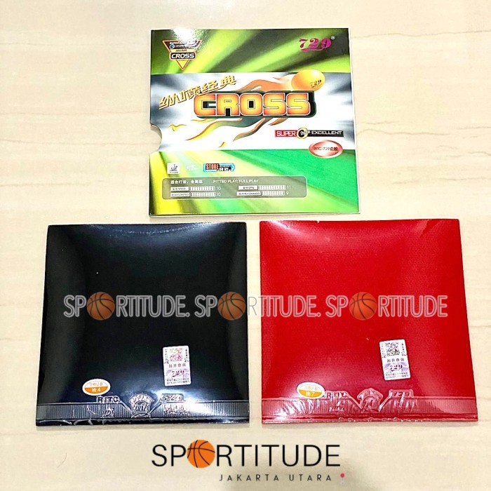 Karet Bat Pingpong Karet Bet Pingpong Rubber 729 Cross Isi Sepasang