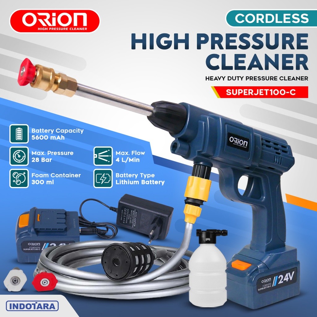 Alat steam cuci motor & mobil Jet Cleaner Baterai Cordless - Orion SUPERJET100C