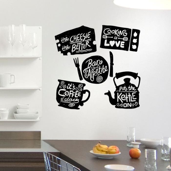 Terbaru Wall Stiker Quote Kitchen Dapur Cafe Ruang Makan Sticker Dinding Kaca