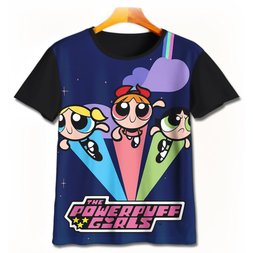 Baju Kaos Anak 3D Kartun The Powerpuff Girls V2 Pakaian Anak Premium  Usia 1-12 Tahun
