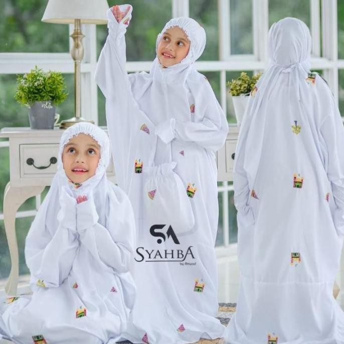 Best Promo, Mukena Terusan Khusus Putih Anak Tk Sd Remaja Mukena Santri | Syahba