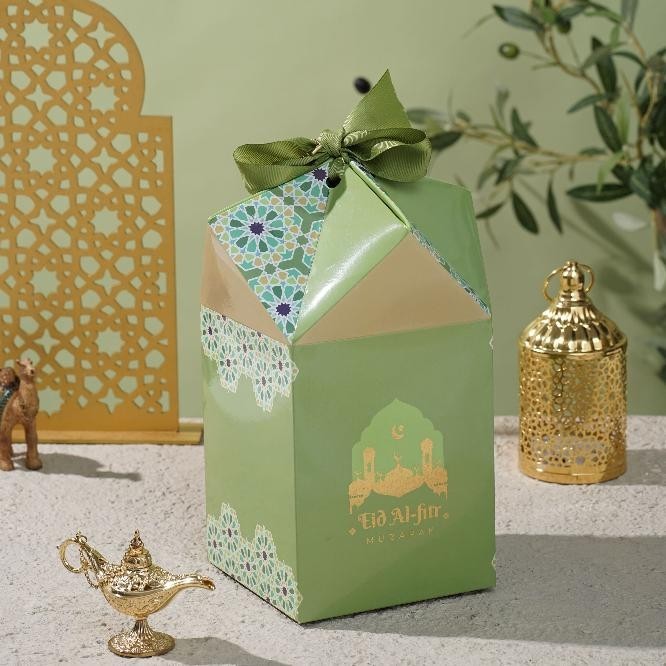 

New! 10 Pcs Box Hampers Lebaran – Box Idul Fitri KERUCUT HIJAU KLEPON muat 3 Toples Biggy 250-500 gr 135 x 135 x 17 cm Idul Fitri