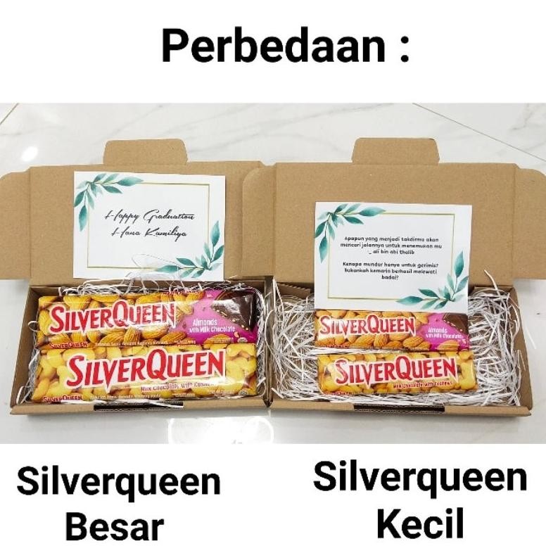 

TERMURAH Coklat cokelat chocolate Silverqueen / silver queen gift box hampers hadiah kado ulang tahun birthday anniversary valentine natal wisuda hari ibu hari guru rasa almond dan cashew mede ta-68