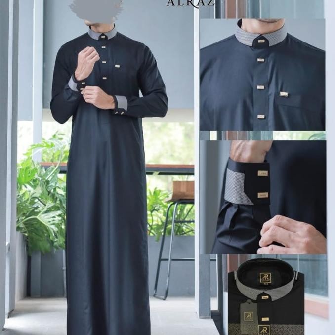 Super Murah, Jubah / Gamis Pria Katun Premium Manset + Jubah Al Raz Khaisan