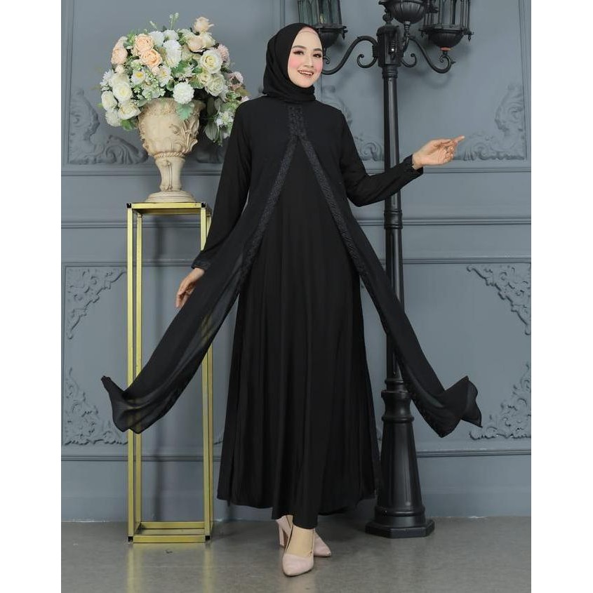 Super Murah, Galeri Sicantik - Cod - Gamis Abaya Turki Hitam Polos - Baju Abaya Hitam Polos Elegan 2