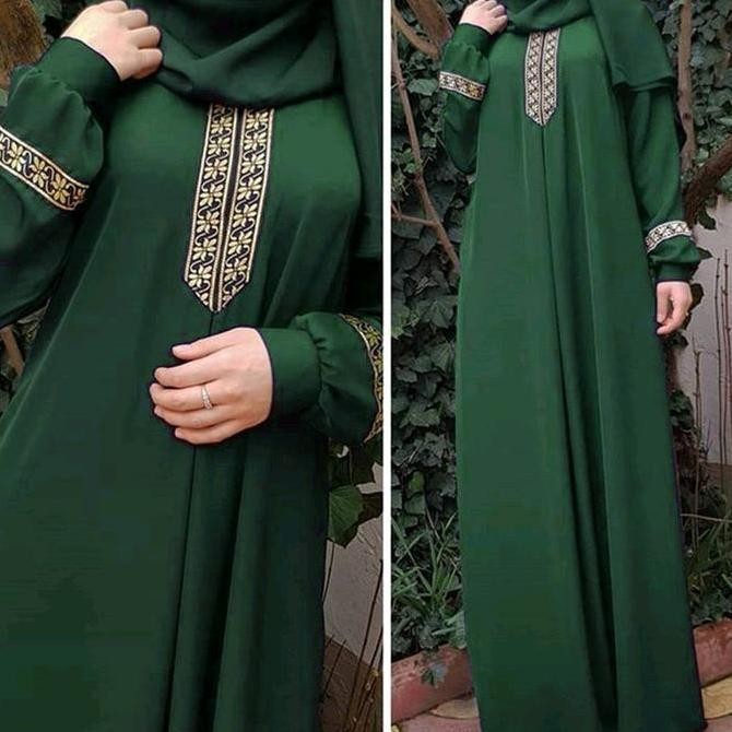 Promo, Maxy Dress Abaya Turky 2025 Renda Wanita Hitam Mewah Gamis Turki Kaftan Arab