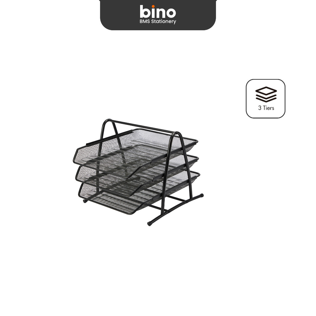 

[BMS Surabaya] Bantex File Tray / Rak Kertas Susun Material Mesh Baja Jaring 3 Tingkat BJ7833