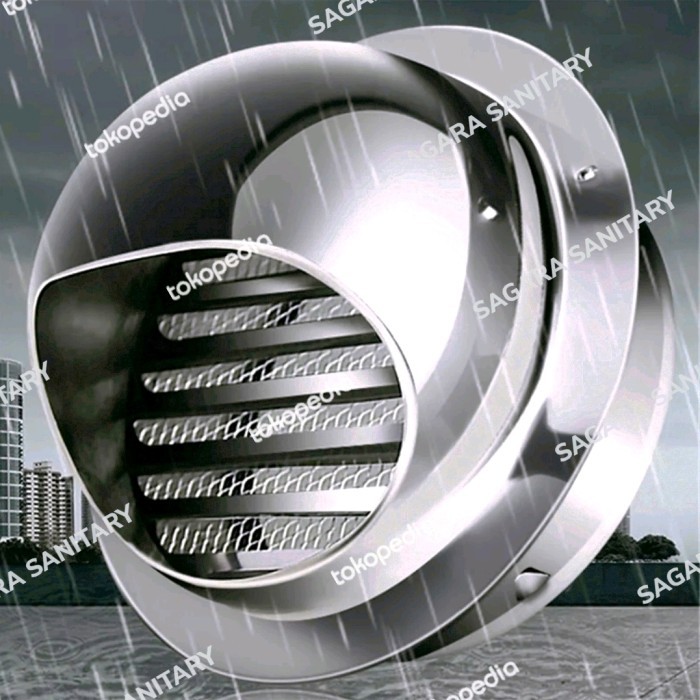 Tutup Cerobong Asap Exhaust 3 In / Exhaust Fan Grille 3" Stainless 304 New