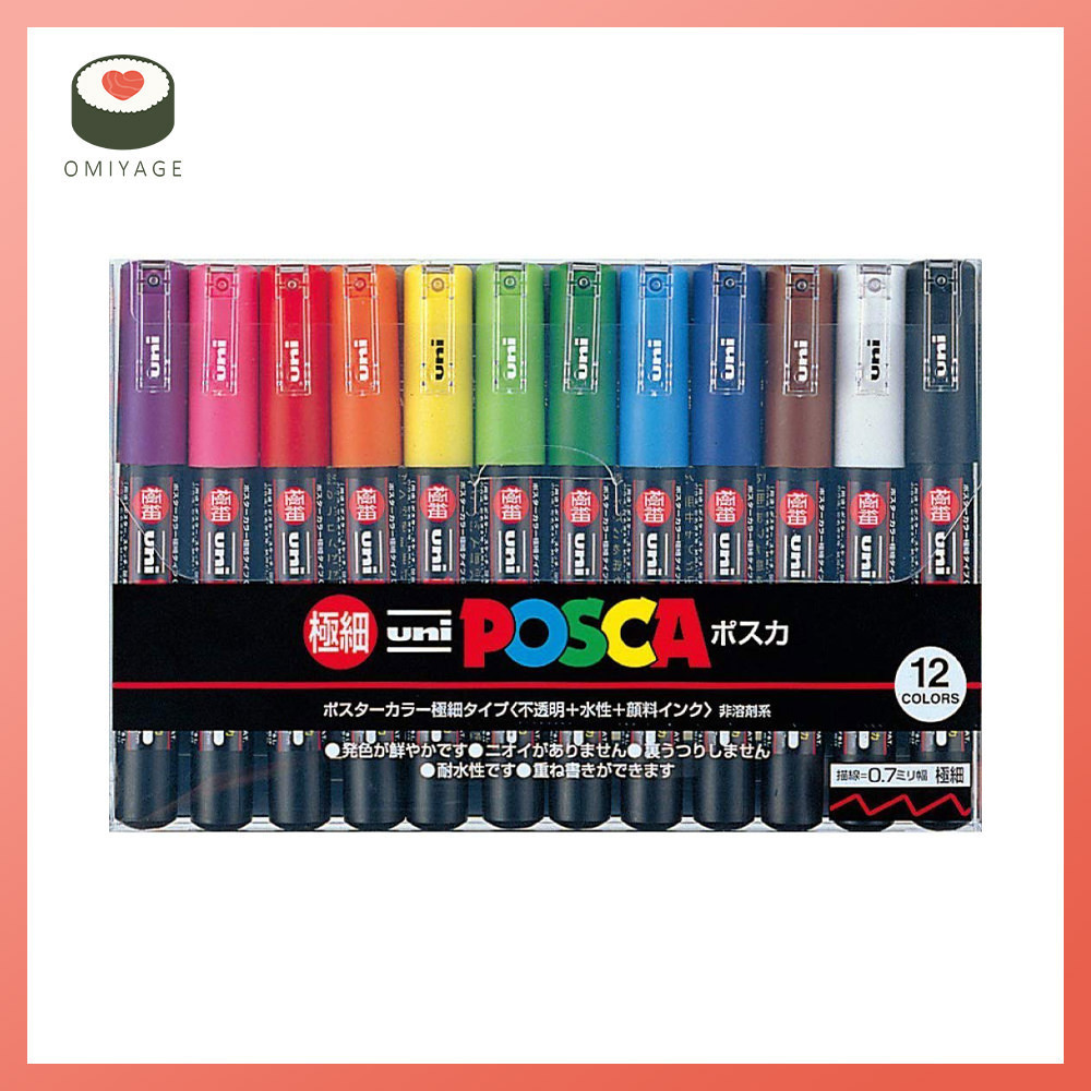 

Pena Spidol/Penanda POSCA Uni-Ball Ujung Halus 12 Warna Set PC-1M 12C st506 |N0PGlTrU|