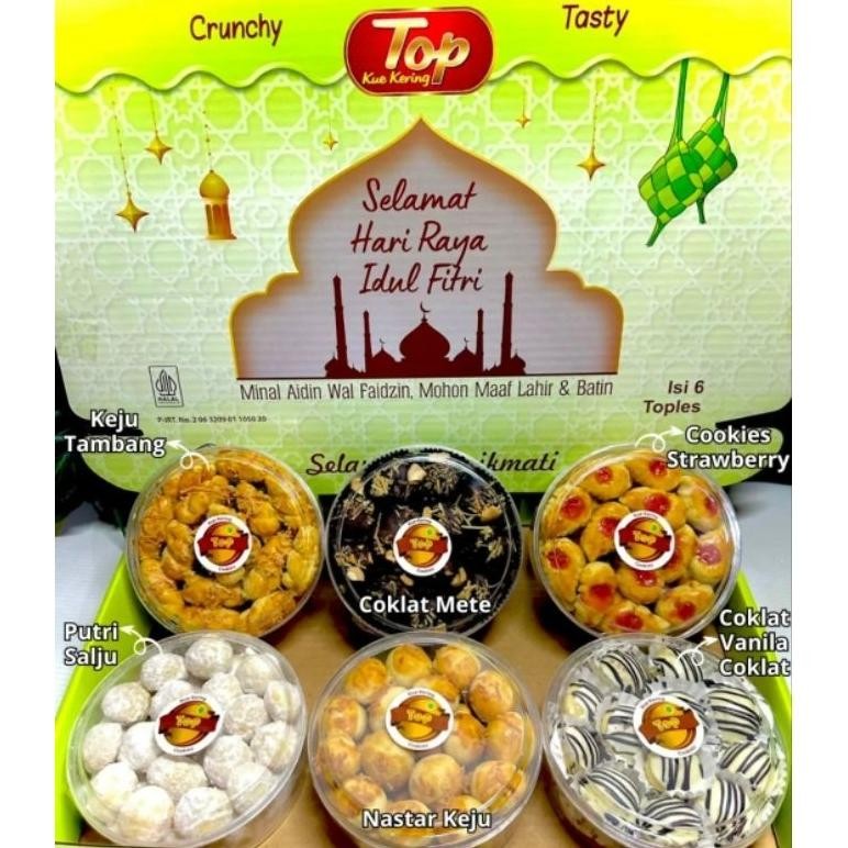 

COD TOP COOKIES Paket isi 6 Kue Kering 250gram Hampers Paket Lebaran Ramadhan Idul Fitri Up15
