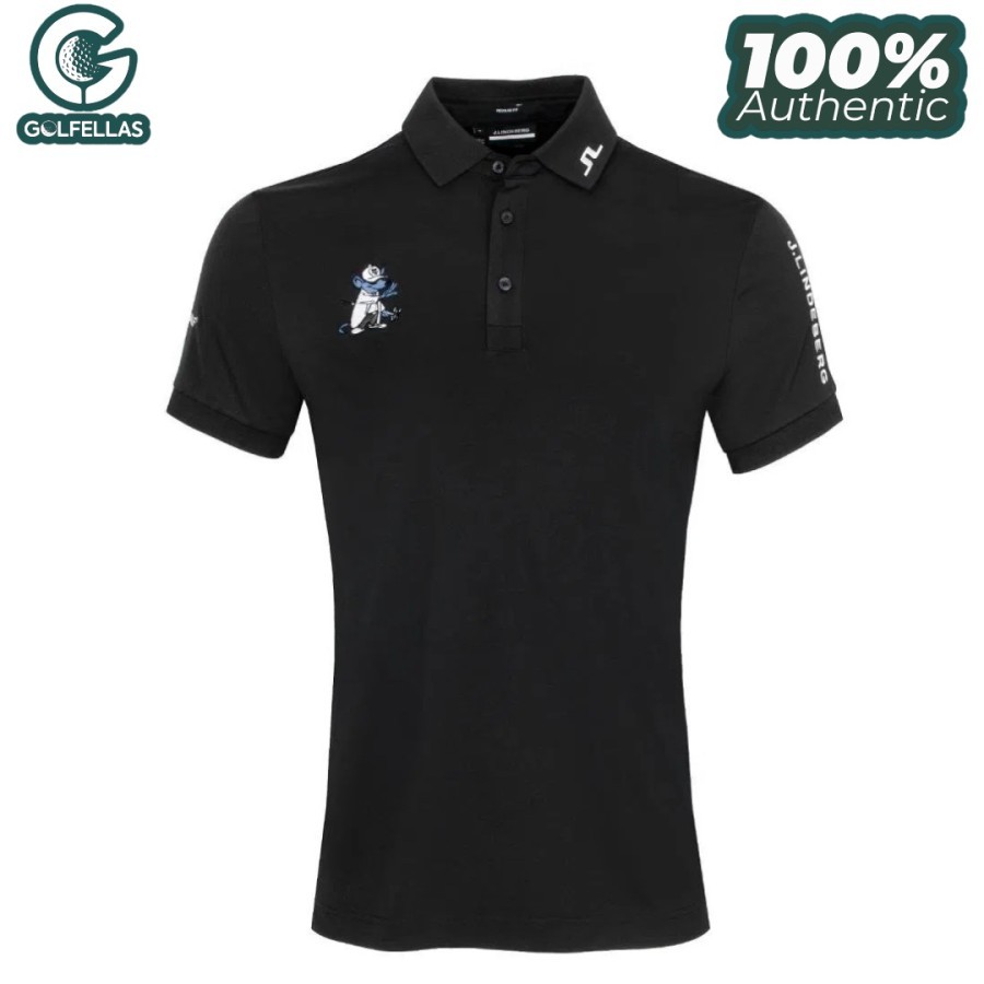 J Lindeberg X Lab Golf Tour Tech Reg Fit Golf Polo Black - M