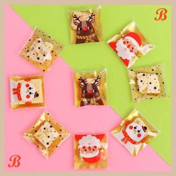 

| NS | PLASTIK NATAL 7X7 CM / PLASTIK COOKIES PERMEN NASTAR MOTIF NATAL