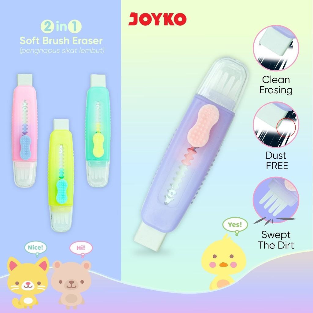 

Joyko Sliding Eraser Mechanical + BRUSH / Penghapus Mekanik Joyko Ujian Panjang Anak Lucu Motif ER-145 RAJA BIG BOX