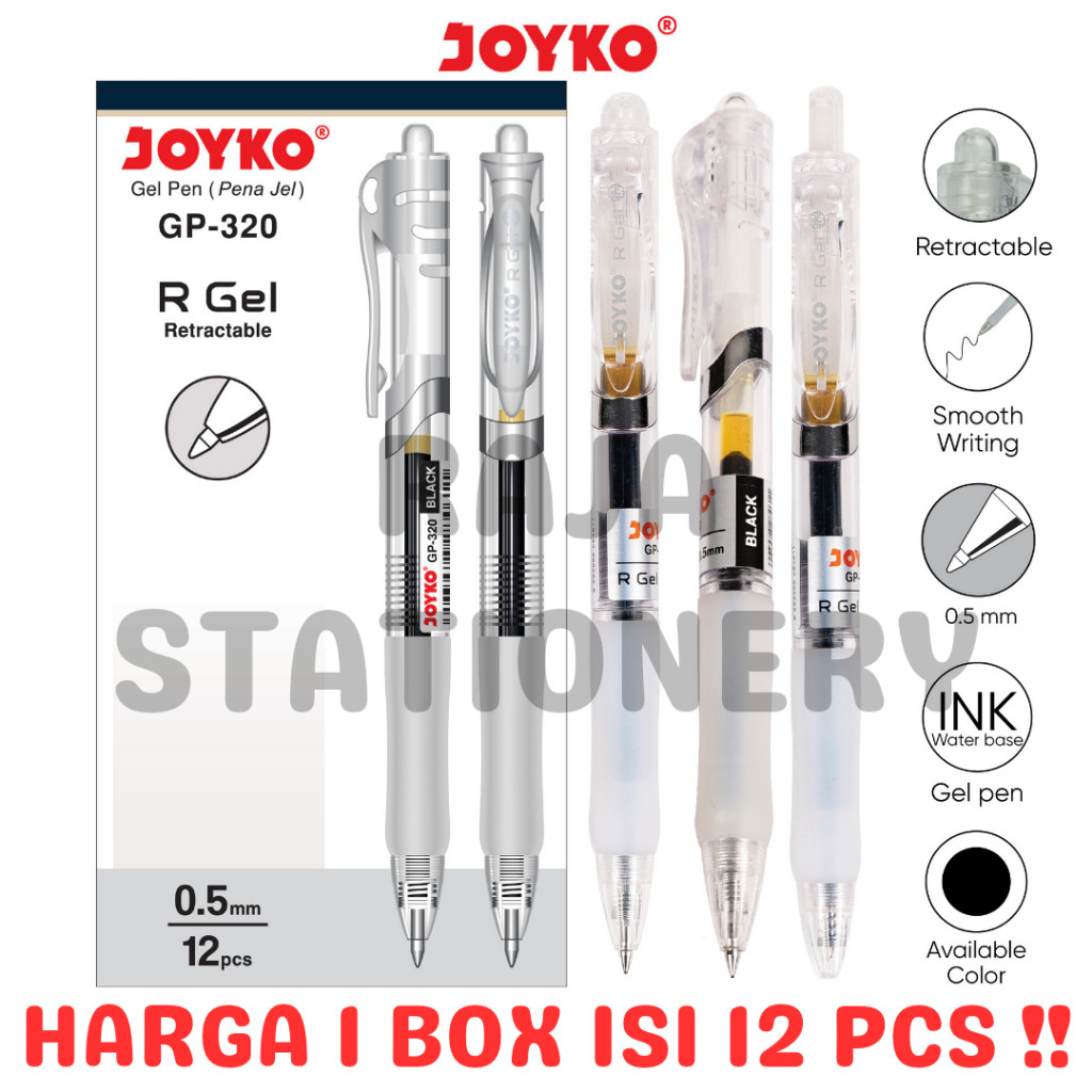 

JOYKO GEL PEN BLACK RGEL PENA PULPEN JOYKO HITAM CETEK MIRIP GP-265 R-GEL GP-320 [12PCS] RAJA BIG BOX