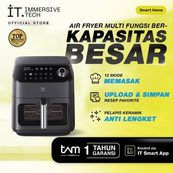 Promo It Smart Air Fryer B02 - Kapasitas 5.6 L 1350 Watt