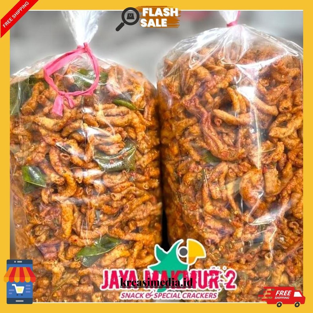 

1Kg Keripik Usus Ayam Pedas Daun Jeruk Original Produk