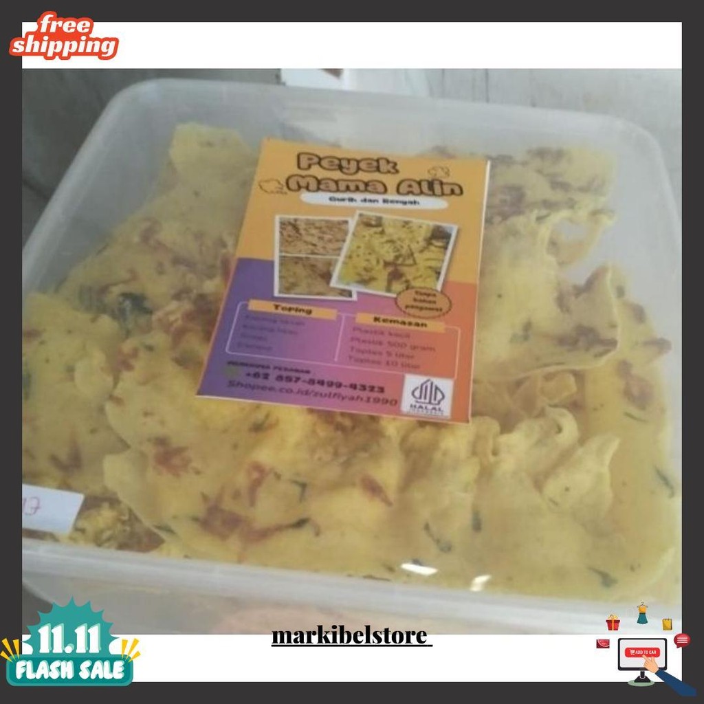 

Peyek Gurih Kemasan Kotak Ukuran 3000 Ml (Bersertifikat Halal) Cod