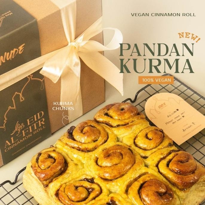 

New! Hampers Idul Fitri Cinnamon Roll Box Vegan Ramadhan Parcel Sehat - Pandan Kurma Idul Fitri