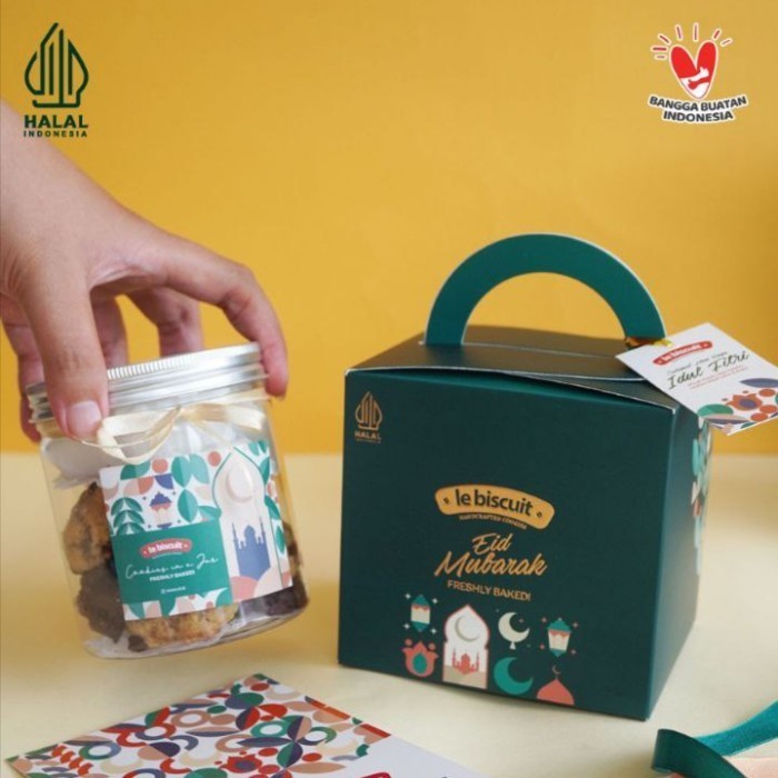 

New! le biscuit Parcel Hampers Lebaran Idul Fitri - 1 Jar Soft Cookies - Classic/Double Idul Fitri