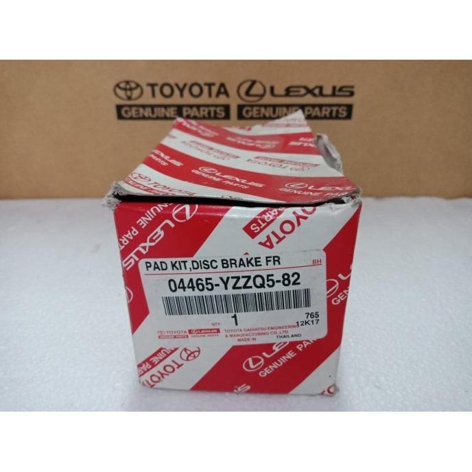 Brake Pad Kampas Rem Depan Fortuner Hilux 04465-Yzzr5-82 Original Terlaris